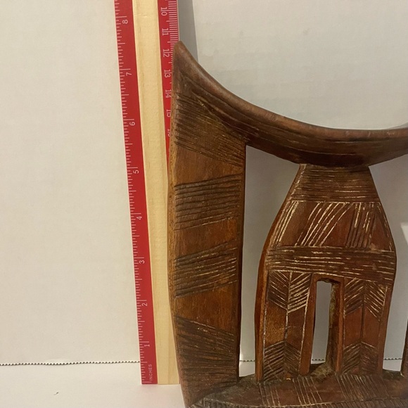 Vintage Utopia, South African Carved Wooden Headrest Neck Rest Pillow - Picture 7 of 9